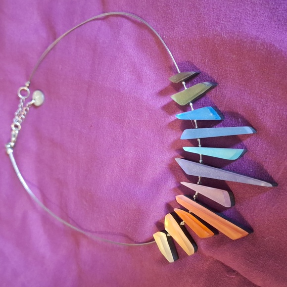 Stunning artisan rainbow necklace - Picture 2 of 3